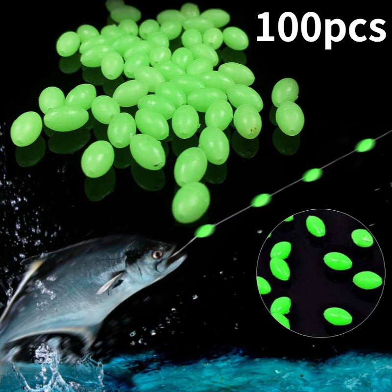 Fishing Lure Topwater - 100 stks/partij Ovale Nacht Lichtgevende Vissen