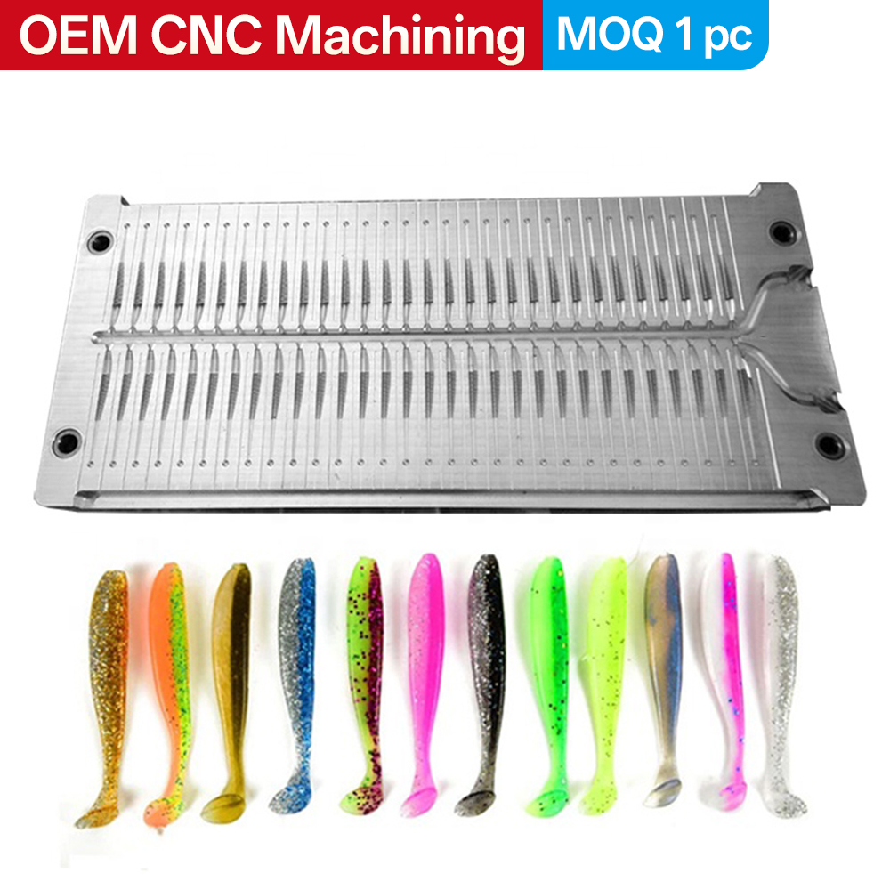 Fishing Lure Soft Plastic - Op maat gemaakte spuitgegoten zachte vislokdoosvorm,