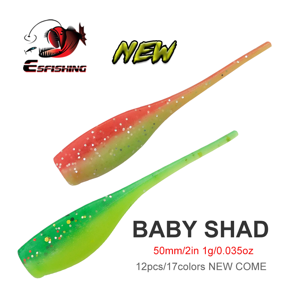 Fishing Lure Soft Plastic - ESFISHING Baby Shad 50mm Soft Bait