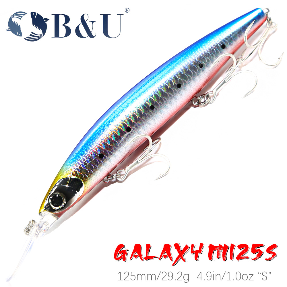 Fishing Lure Crankbait - B&U 125mm Sinking Minnow Zeevissen Lokken