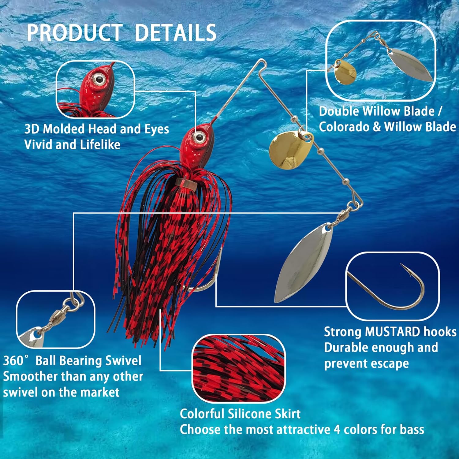 Eupheng Spinner Aas Lepel Draa - Fishing Lure Buzzbait recensie en prijs