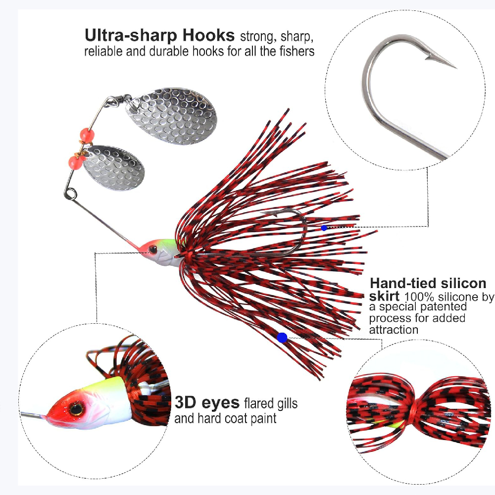 6pcs Spinnerbait Kunstaas Buzz - Fishing Lure Buzzbait recensie en prijs
