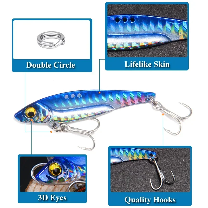 8/13/16/20g 3D Blauw Geel Roze - Fishing Lure Blade Bait recensie en prijs