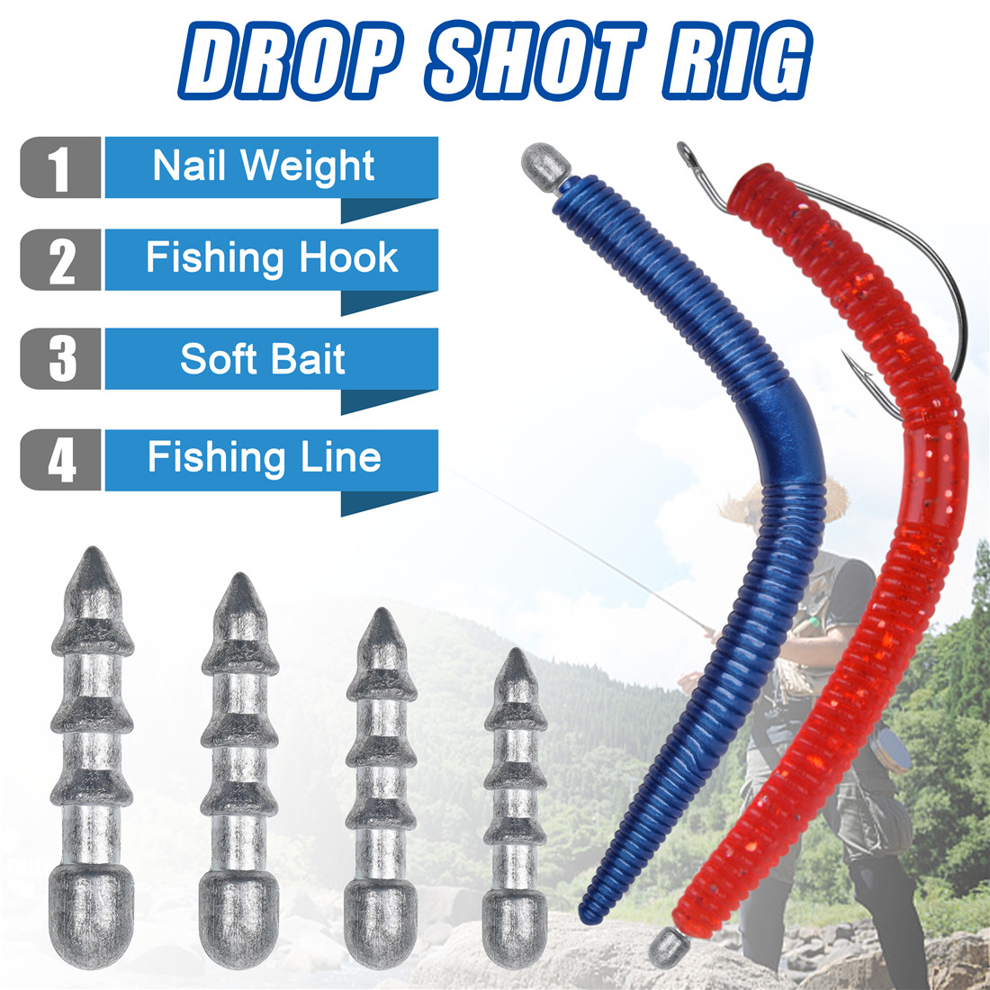 60 Stuks Nagelgewichten Wormvi - Fishing Lure Accessories recensie en prijs