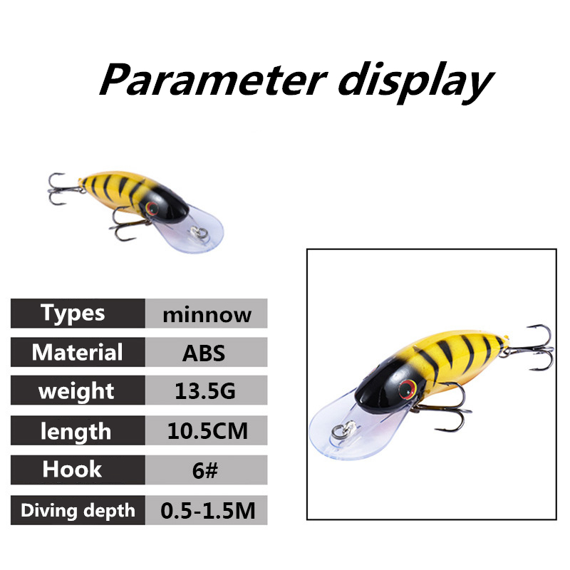 1 stks Drijvende Minnow Vissen - Fishing Lure Spinnerbait recensie en prijs